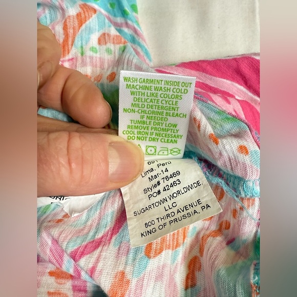 LILLY PULITZER Pink and Blue Jellies Be Jammin' Mini shirt Dress size XS - Picture 12 of 14